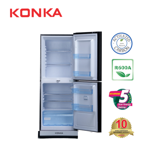 KONKA Refrigerator-KRT-200GB-Grey-2-Door, Upper Freezer (200 Ltr) - Image 2