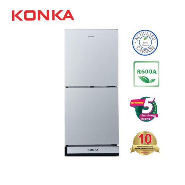 KONKA Refrigerator-KRT-200GB-Grey-2-Door, Upper Freezer (200 Ltr)