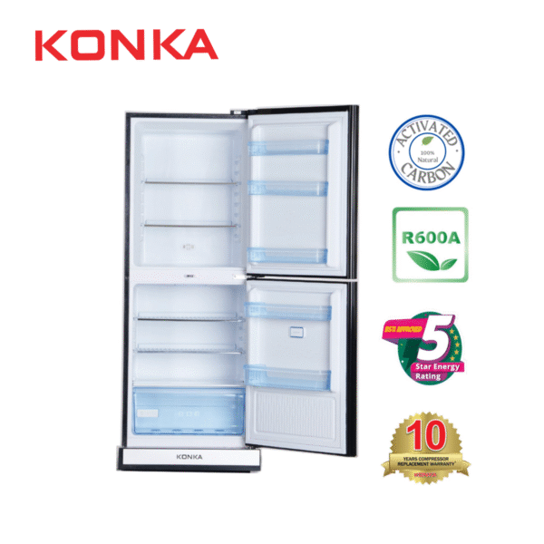 KONKA Refrigerator-KRT-315GB-Black, Upper Freezer(315 LTR) - Image 2