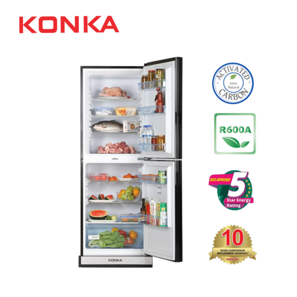 KONKA Refrigerator-KRT-282GB-Black Diamond, Upper Freezer (282 LTR) - Image 2
