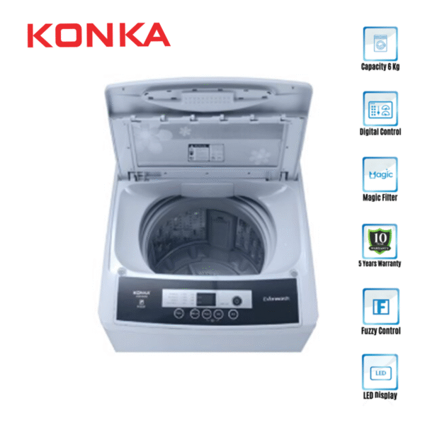 XQ60-S3005- KONKA WASHING MACHINE -TOP LOADING (6.0 KG) - Image 2